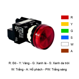 Đèn Báo Pha Pilot Light Idec D22mm 220VAC YW1P-1EQM3