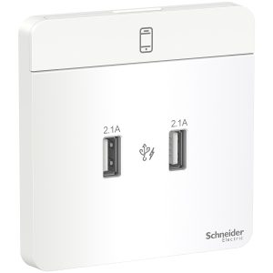 Bộ Ổ Sạc USB Đôi Schneider E8332USB_WE_G19