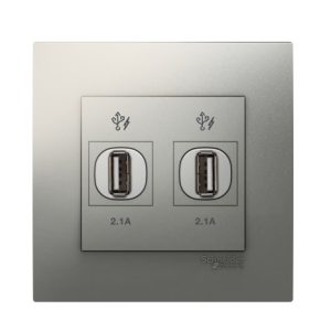 Ổ Cắm Sạc USB Đôi Schneider KB32USB_AS_G19