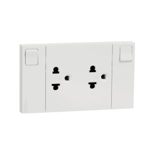Ổ Cắm Đôi 3 Chấu Có Công Tắc Schneider M3T_SIS_WE