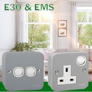 Ổ Cắm Đơn 3 Chấu Có Công Tắc Mặt , Kim Loại Schneider ESM15_G19