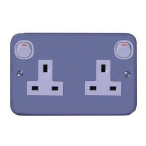 Ổ Cắm Đơn 3 Chấu Có Công Tắc Mặt , Kim Loại Schneider ESM25_G19