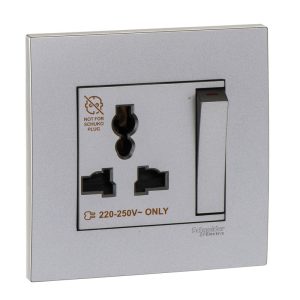Ổ Cắm Đơn Đa Năng Có Công Tắc Schneider KB113LS_AS_G19