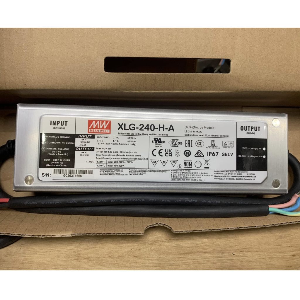 Bỏ Sỉ Bộ Nguồn Driver Led Meanwell 27-56VDC 240W XLG-240-H-A