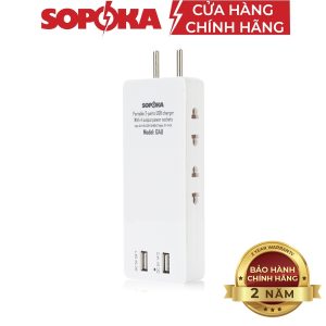 Ổ Cắm Điện Tích Hợp Cổng Xạc Điện Thoại Sopoka Q4U