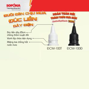 Đuôi Đèn Liền Dây 25Cm Chống Nước Sopoka ĐCM-100