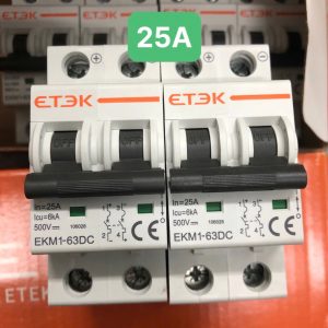 Aptomat MCB DC Solar ETEK 25A 2P 600V EKM1-63DC
