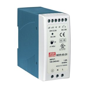 Bộ Nguồn Cài Thanh Ray 24VDC 60W 1.8A MDR-60-24