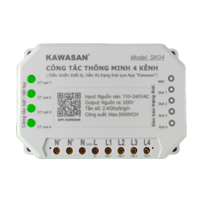Công Tắc Bật Tắt 4 Thiết Bị Từ Xa Qua Wifi Trên App Điện Thoại SK04