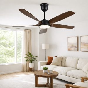 Quạt Trần Điện 5 Cánh 1.32M 45W Dùng Remote Từ Xa Có Đèn 24W NCFD5252L