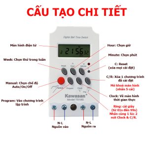 Bộ Hẹn Giờ Bật Tắt Chuông Trường Học Công Sở TS18S
