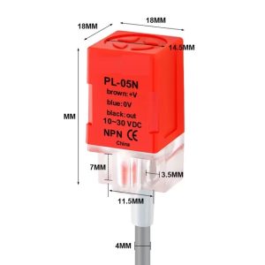 Cảm Biến Tiệm Cận Proximity Sensor NPN 3 Dây 18x18 PL-05N