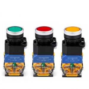 Nút Nhấn Tự Hồi Button Đèn Nhấn Nhả Tủ Điện Phi 22 JF38-11DN
