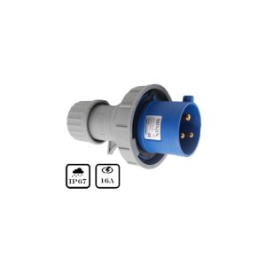 Phích Cắm Điện Công Nghiệp Minjin 2P+E 16A 250V IP67 MJ-0132