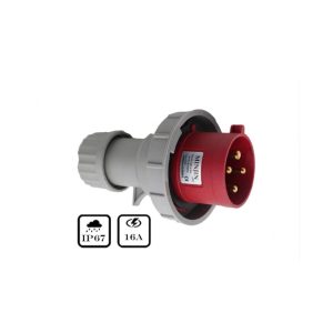 Phích Cắm Điện Công Nghiệp Minjin 3P+E 16A 415V IP67 MJ-0142