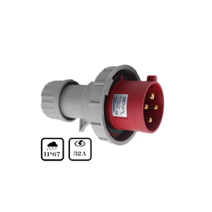 Phích Cắm Điện Công Nghiệp Minjin 3P+E 32A 415V IP67 MJ-0242