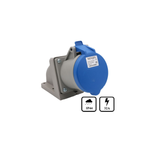 Ổ Cắm Điện Công Nghiệp Gắn Nổi Minjin 32A 3P 250V IP44 MJ-123