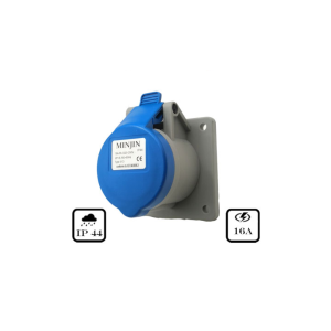 Ổ Cắm Điện Công Nghiệp Gắn Âm Minjin 16A 3P 250V IP44 MJ-313