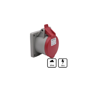 Ổ Cắm Điện Công Nghiệp Gắn Âm Minjin 16A 4P 415V IP44 MJ-314