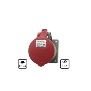 Ổ Cắm Điện Công Nghiệp Gắn Âm Minjin 16A 5P 415V IP44 MJ-315